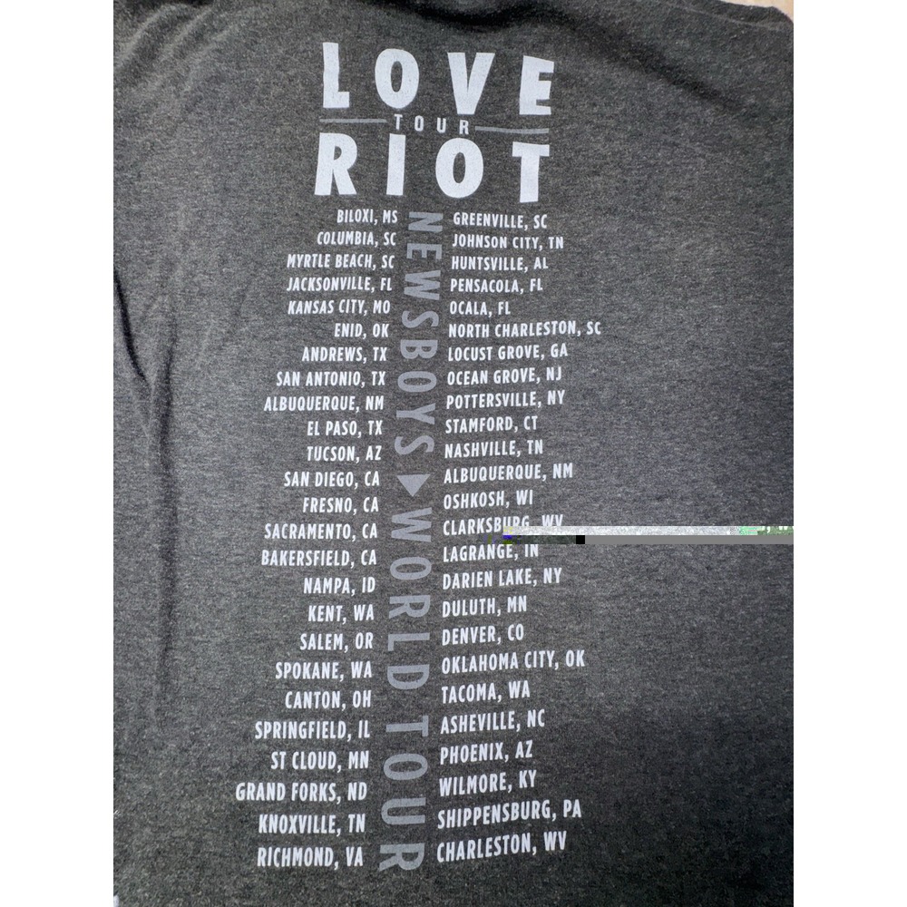 News Boys Love Riot 2017 World Tour  Graphic Print Grey T-Shirt Womens Medium - Picture 7 of 7
